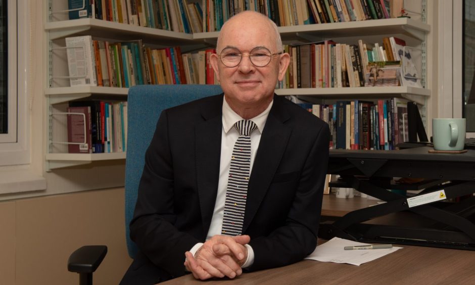 George Boyne pictured in his office on the Old Aberdeen campus