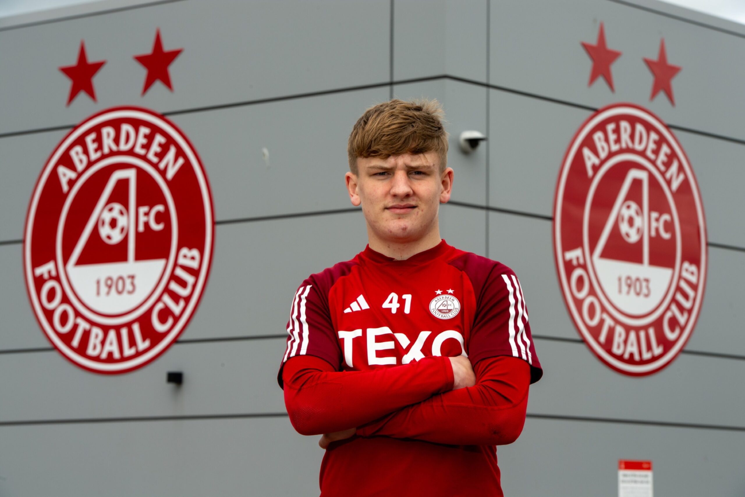 Aberdeen FC youth player Alfie Stewart ahead of the Scottish Youth Cup final at Hampden. Image: Kenny Elrick/DC Thomson