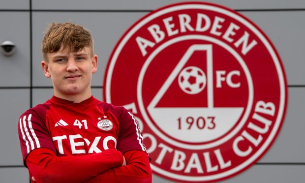 Aberdeen U18 youth captain Alfie Stewart ahead of the Scottish Youth Cup final at HampdenImage: Kenny Elrick/DC Thomson