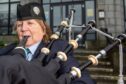Jane MacRae is playing the bagpipes at 10 Scottish castles this month. Image: Kami Thomson/DC Thomson