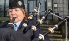 Jane MacRae is playing the bagpipes at 10 Scottish castles this month. Image: Kami Thomson/DC Thomson