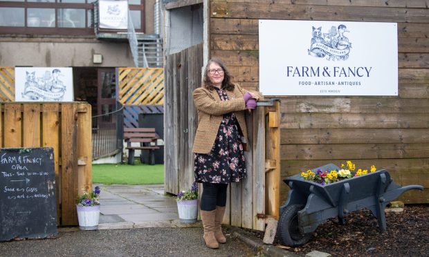 Nicola Sanderson outside her new Farm and Fancy shop in Alford.