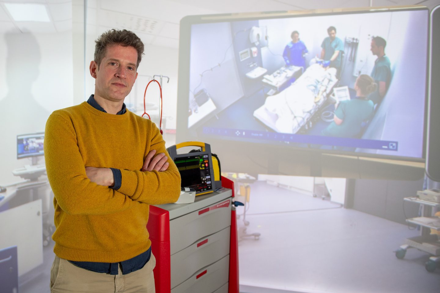 Andy inside Aberdeen university's immersion room