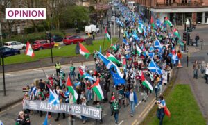 Support for Palestine was strong at the recent pro-independence Believe in Scotland march in Glasgow. Image: Duncan Bryceland/Shutterstock