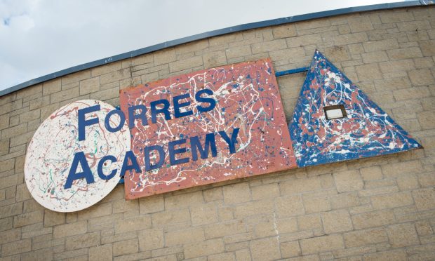 Forres Academy sign.
