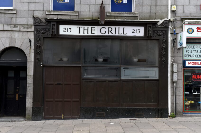 The front of the Grill bar, Union Street, Aberdeen