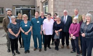 MSPs and staff celebrate the continuation of works on the Grantown Health Centre. Image Sandy McCook/DC Thomson