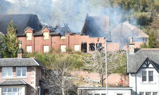 The former care home was devastated by the fire. Image: Sandy McCook/ DC Thomson