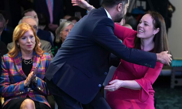 Humza Yousaf beat Kate Forbes in the last race to become first minister. Image: PA.