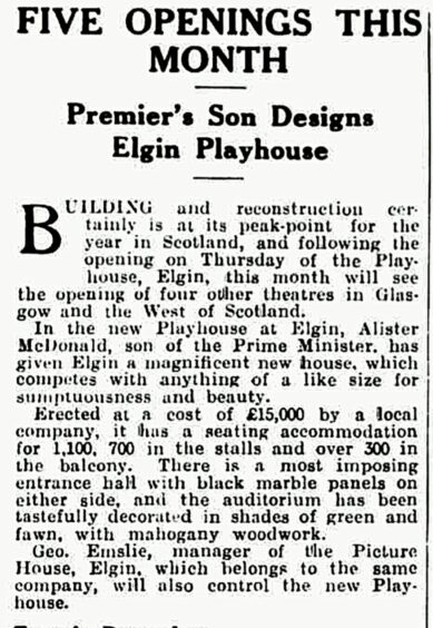 An article on the moray playhouse in elgin