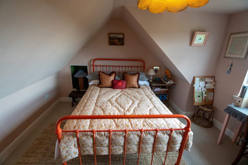 The cosy main bedroom of the banchory cottage which has reached the Scotland's Home of the Year final