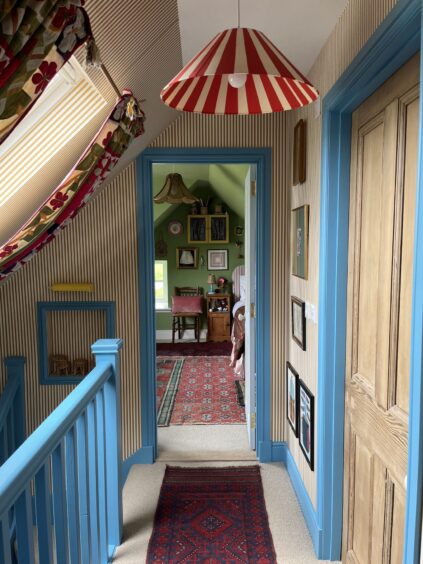 The colourful hallway of the cottage