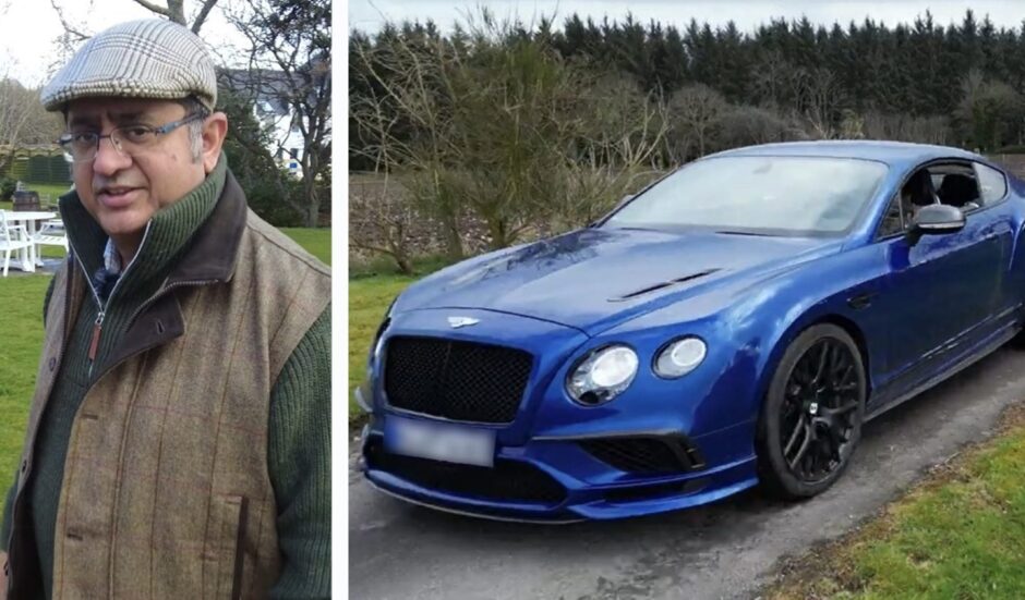 Ruchir Gupta and a blue limited edition Bentley Continental Supersport.