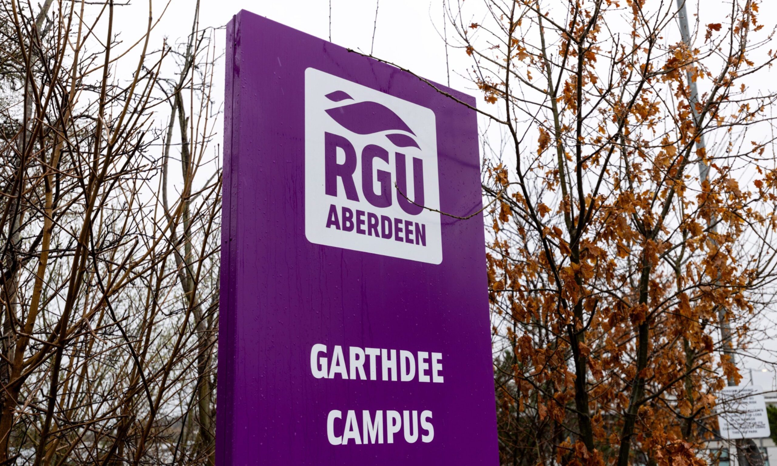 Sign for RGU's Garthdee campus.