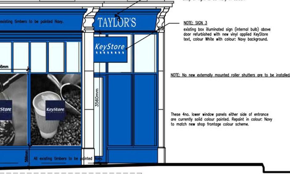 The new shop will be painted blue to reflect the Keystore brand