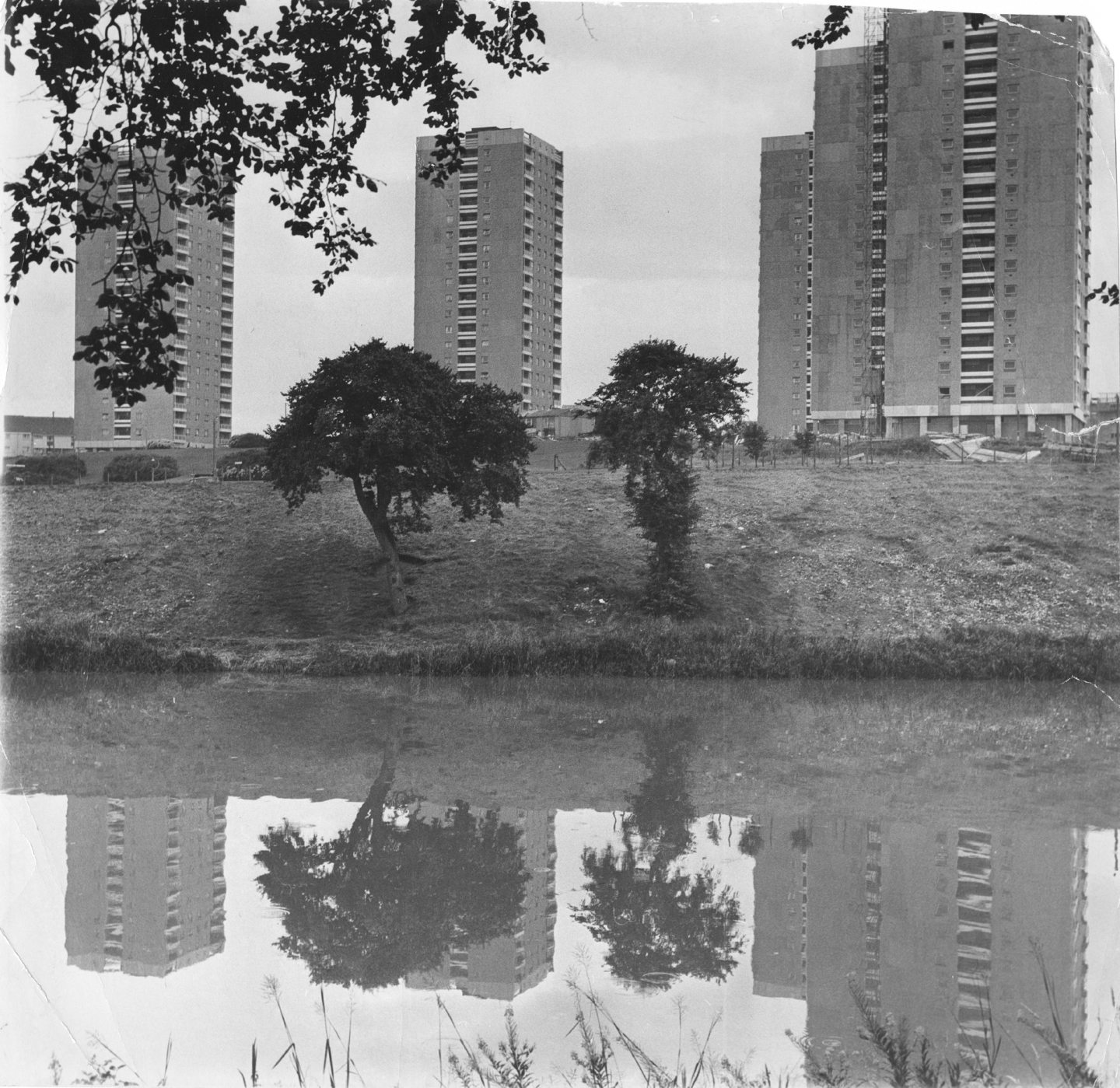 High rise flats in Tillydrone scheme in 1968 from across the river