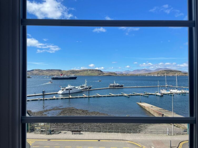 The view of Oban from the newly refurbished Regent hotel. It has had a soft opening this week.