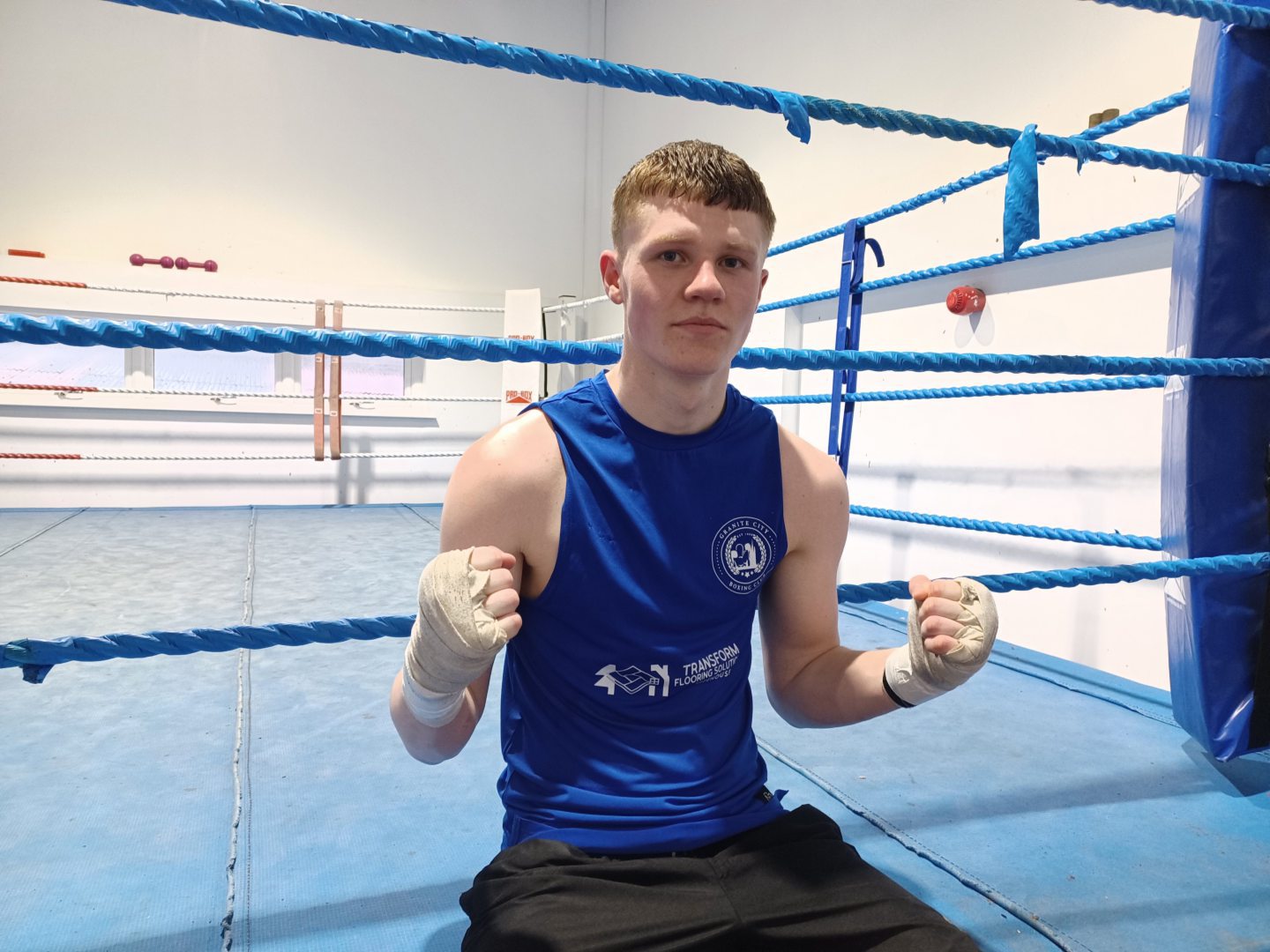 Aberdeen boxer Ben Bonner at the Granite City ABC gym. Image; Sean Wallace 