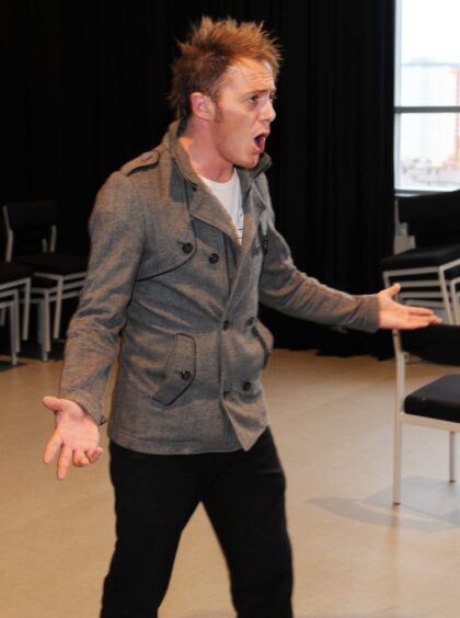 Kevin Thorburn in rehearsals for Tic Tic Boom for the Edinburgh Fringe in 2010