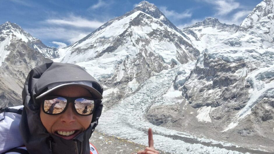 Aberdeen mum Lee Donald whilst climbing Mount Everest.