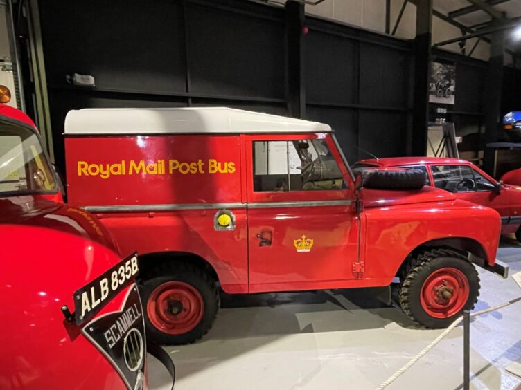 The Royal Mail Land Rover Post Bus that used to run on the Huntly to Cabrach route.