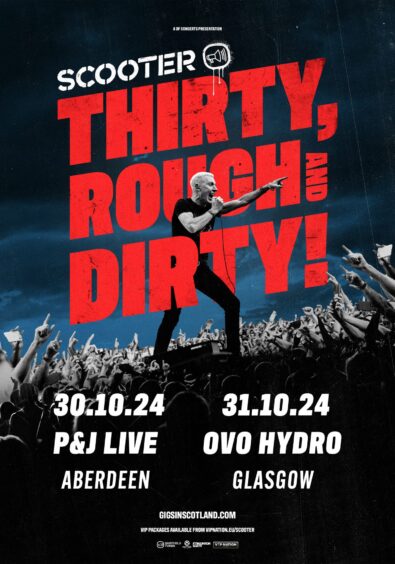 Poster for Scooter's Thirty, Rough and Dirty tour.