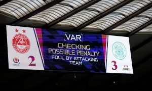 VAR was used to turn down two Aberdeen penalty claims against Celtic in Saturday's Scottish Cup semi-final. Image: Shutterstock