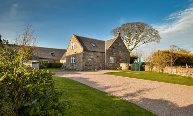 This converted steading at 1 East Mains of Barras has a countryside setting in easy reach of Stonehaven.