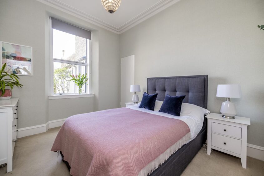 Bedroom inside the Aberdeen flat.