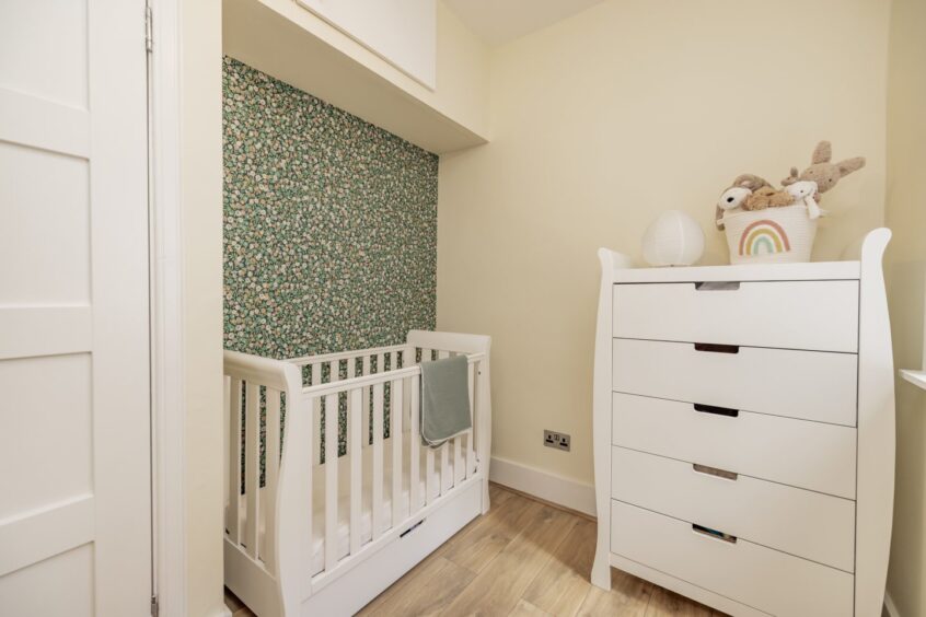 Bright nursery inside the renovated apartment in Aberdeen's west end.