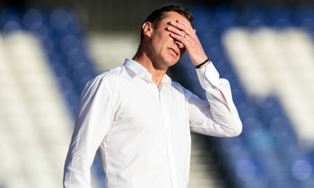 Gutted Inverness manager Duncan Ferguson at full-time. Image: Craig Brown/SNS Group