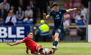 George Harmon in action for Ross County against Aberdeen. Image: SNS