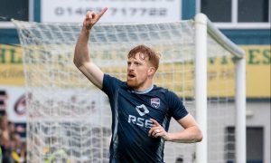 Ross County striker Simon Murray scored twice in Sunday's 4-0 play-off win against Raith Rovers. Imaged: SNS