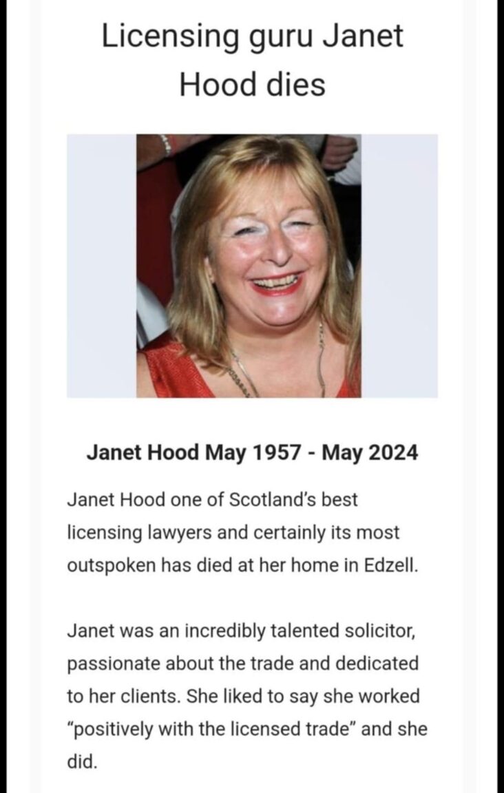 Tributes paid after well-known solicitor Janet Hood dies