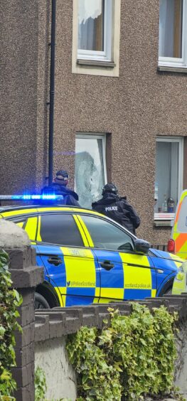 A window at the property in Inverness has a window smashed. 