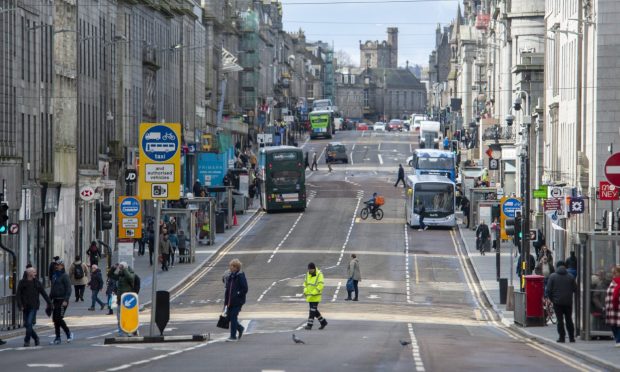 The controversial Market Street bus gate. Image: Norman Adams/Aberdeen City Council