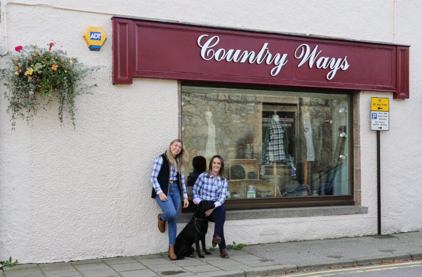 Sophie Bultitude and Rosemary Michie outside the new Country Ways store in Banchory.