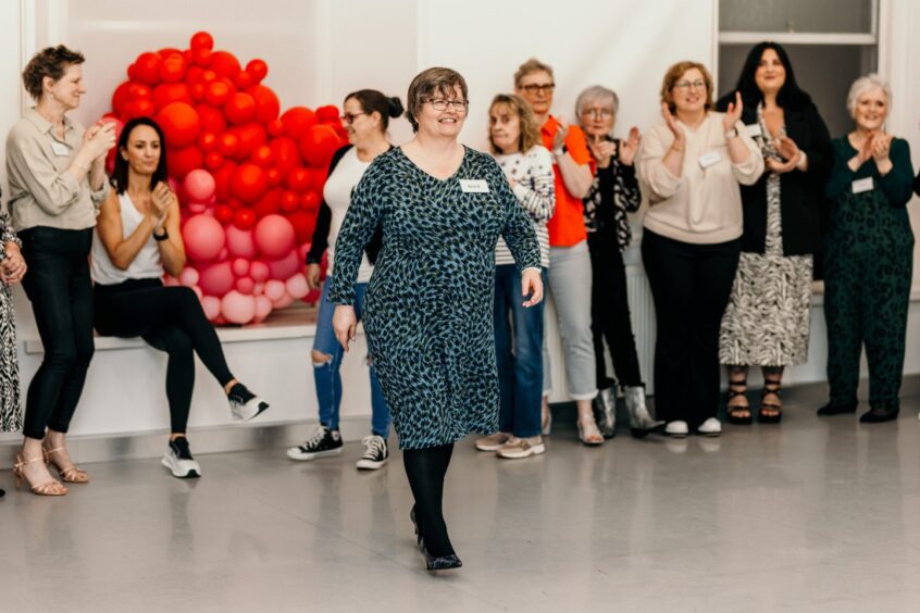 Breast-cancer survivor Ann Sutherland in rehearsals for Courage on the Catwalk.