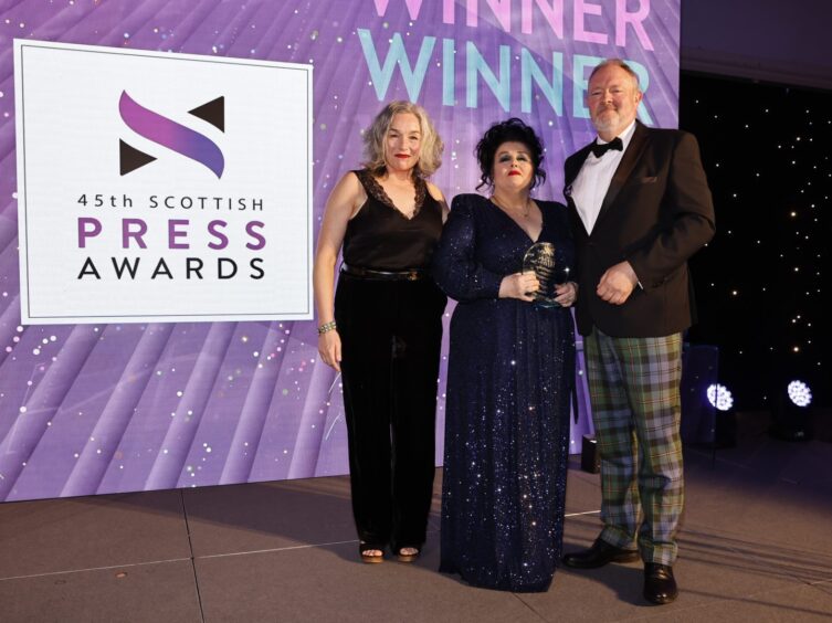 Marion Scott with her Scottish Press Award