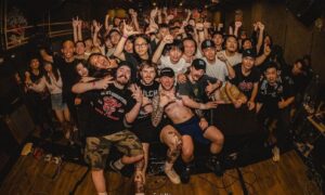 Aberdeen band Bitterwood pictured with fans in Guangzhou, China. Image supplied by Bitterwood