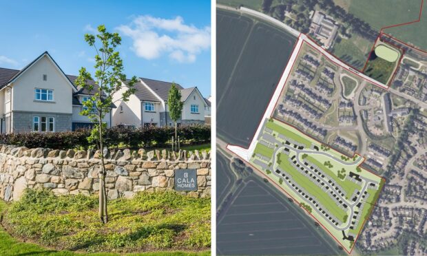 The Conglass masterplan site and the existing Cala Homes development nearby. Image: Roddie Reid/DC Thomson