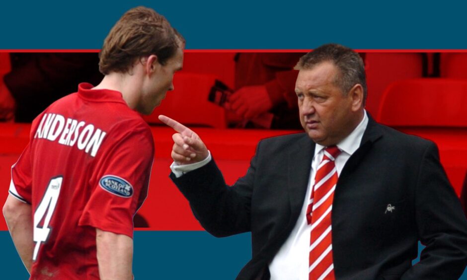 Aberdeen captain Russell Anderson and manager Jimmy Calderwood. Image: Mhorvan Park/DC Thomson.