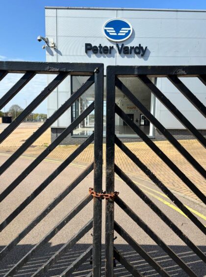 Closed gates at Peter Vardy Lang Stracht.