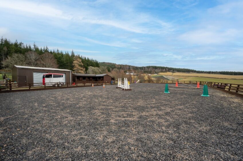 Horse riding arena at the Highland home.