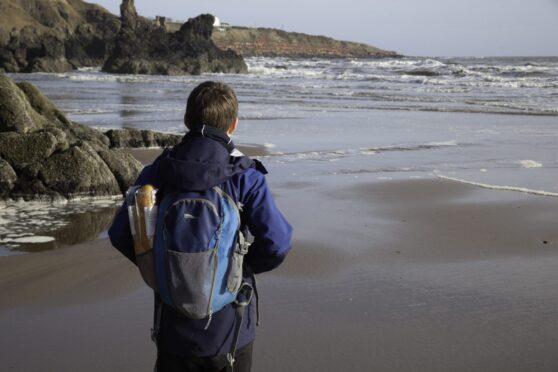person travelling to Aberdeen coast