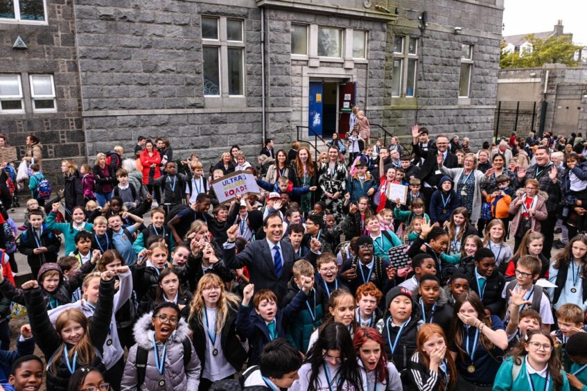 Pupils, teachers, staff and parents said goodbye to Walker Road School in Torry in October. Image: Darrell Benns/DC Thomson