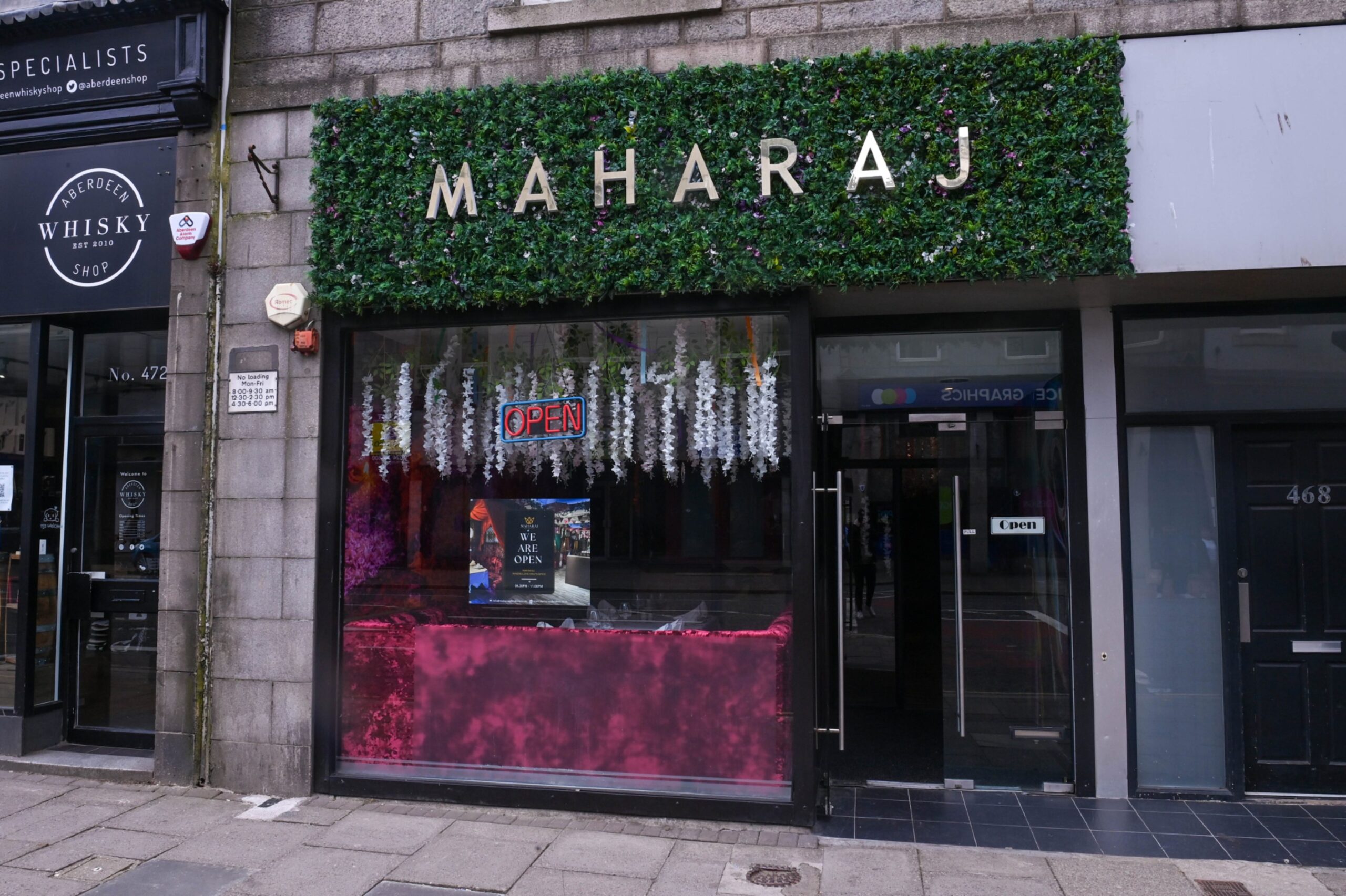 Exterior of Maharaj on Union Street, Aberdeen.