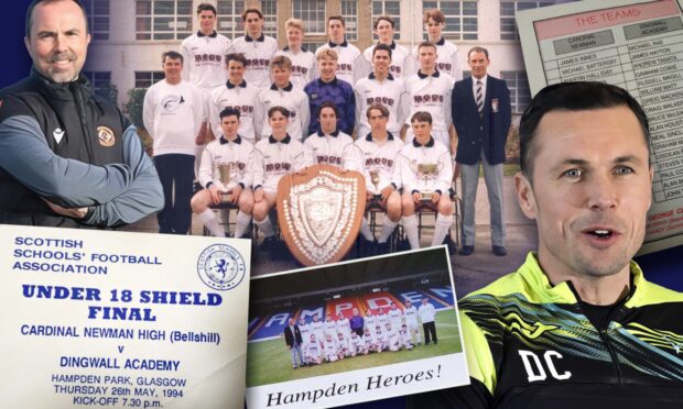 Dingwall Academy's under-18s surged to victory over Cardinal Newman High in 1994.