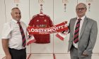 Lossiemouth chairman Alan McIntosh, left, with new manager Eddie Wolecki Black. Picture courtesy of Lossiemouth FC.