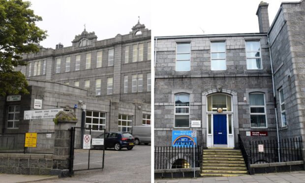 Images of Ferryhill and Walker Road primary schools in Aberdeen